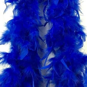 2 meter superdikke 80 gram witte kalkoenveren boa pluimversiering veren voor knutselen Plumas Carnaval verendecoratie - koningsblauw
