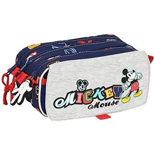 Safta Mickey Mouse Only One Pennenetui voor kinderen, ideaal voor kinderen van 5 tot 14 jaar, comfortabel en veelzijdig, kwaliteit en duurzaamheid, 21,5 x 8 x 10 cm, marineblauw, L, Standaard, casual