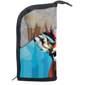 GIAPB Reizen make-up tas, reizen toilettas voor vrouwen, abstract kleurrijk dier herten patroon, L38vi1uqwug, 24x12.5 cm/9.4x4.9 in, Mode