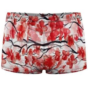 Japanse Kersenbloesem Heren Boxer Slips Sexy Shorts Mesh Boxers Ondergoed Ademend Onderbroek Thong