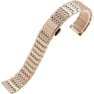 Horlogebanden Horlogebanden Roestvrij stalen horlogebanden 13 mm 18 mm Dunne metalen horlogeketting Vervanging Vrouwelijke riem Vervangingsriem Mens (Color : Rose Gold, Size : 20mm)