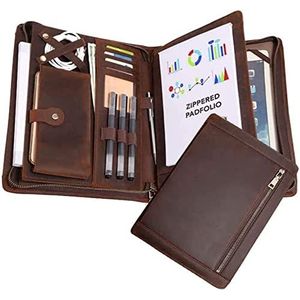 Dekbedovertrek, dekbedovertrek, dekbedovertrekset Handgemaakte vintage runderleren A4-rits zakelijke organizer, A4-documentenmap, for 9,7 inch notebook organizer