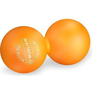 MURLIEN Pinda-massagebal, dubbele lacrossebal voor myofasciale release, triggerpoint-therapie, spierverlichting, verlichting van nek, schouder, rug, benen of spierspanning - oranje