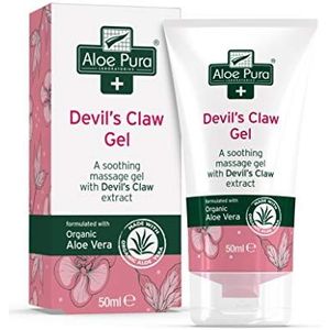 Aloe Pura Devil's Claw Gel met biologische Aloë Vera, natuurlijk, veganistisch, dierproefvrij, parabenen & SLS vrij, rustgevend, 50ml