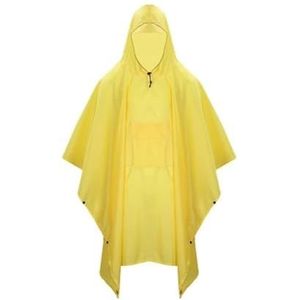 XPJYUA Regenjas 3-in-1 regenponcho wandelen outdoor multifunctionele cape regenjas waterdichte dames heren regenjas (geel)