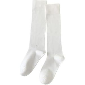 YIJIANUO Vrouwen Kleurrijke Lange Sok Zachte Ademend Midden Buis Sokken Comfortabele Eenvoudige Mode Casual Meisjes JK Lolita Sox, Wit, 34