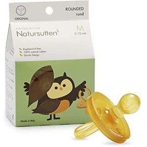 Natursutten Originele biologische fopspeen van natuurlijk rubber met ronde speen van 6-12 maanden