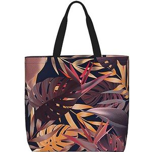 OdDdot Kiwi Slice Print Tote Bag Voor Vrouwen Opvouwbare Gym Tote Bag Grote Tote Tassen Vrouwen Handtas Voor Reizen Sport, Herfstbladeren, Eén maat