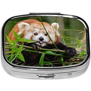 Kleine Rode Dier Print Pil Organizer 2 Compartiment Pillendoos Draagbare Geneeskunde Pil Case voor Outdoor Reizen