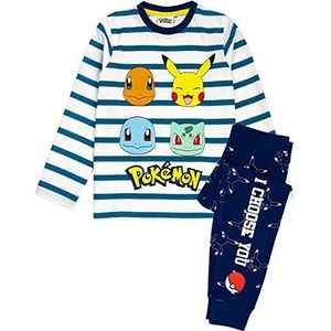 Pokemon Pyjama Pikachu-personages Kinderen Gestreepte T-shirt & Broek Pyjama 7-8 jaar