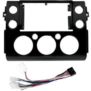 Voor Toyota Voor FJ Cruiser 2007-2018 9 Inch Autoframe Fascia-adapter Radio Dashboardmontagepaneelkit Auto Fascia Radio Paneel(Black Frame Cable)
