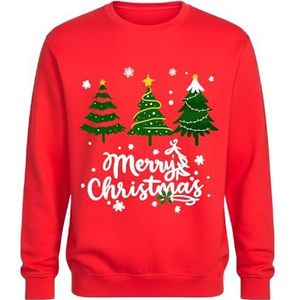 TMK Kersttrui model eland unisex voor dames heren jongens en kinderen warm zacht (cod.8088), Rood Katoen Drie Bomen, 4 anni