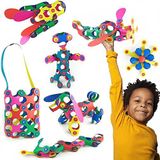 Clixo Rainbow 42 stuks set -flexibel magnetisch speelgoed –combinatie van origami en bouwspeelgoed -montessori speelgoed -educatief speelgoed -speelgoed 4 jaar jongen en meisje en ouder.