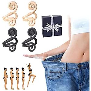 Zunis Acupressuur SLI_mming Oorbellen, Acupressuur Oorbellen voor Gewichtsverlies, Magnetische Acupressuur SLI_mming Oorbellen, Niet Piercing Acupunctuur Oorbellen, Oormanchet Clip voor Vrouwen Mannen, Large, Zilver Metaal Zilver