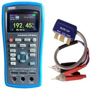 Weerstandsmeter, ET431 LCR Handheld Brid Multifunctionele Ho Precisie Capaciteit Inductie Weerstand Meter Digitale Brid Meter DCR Functie(With Kelvin clips)