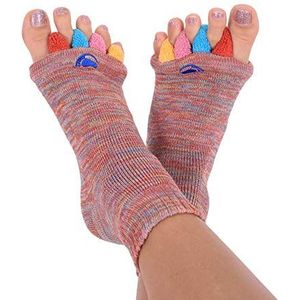 Happy Feet originele voet uitlijning sokken met scheider MULTICOLOR L