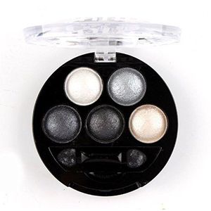 Mallofusa 5 Kleuren Oogschaduw Poeder Metallic Shimmer Oogschaduw Palet (Galaxy Zilver)