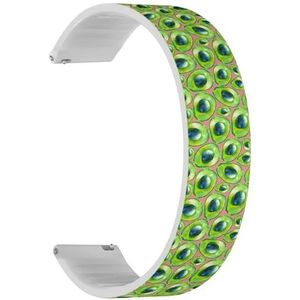 RYANUKA Solo Loop Strap Compatibel met Amazfit Bip 3, Bip 3 Pro, Bip U Pro, Bip, Bip Lite, Bip S, Bip S lite, Bip U (Halves Green Avocado) Quick-Release 20 mm rekbare siliconen band band accessoire,