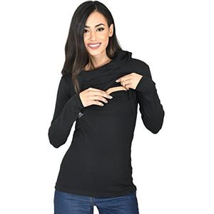 MijaCulture Zwangerschapsmode 2-in-1 borstvoedingstrui en zwangerschapstrui borstvoedingstop Neli M007, zwart, M