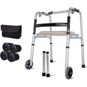 Standaard rollators, looprek op wielen lichtgewicht opvouwbare 2 wiel rollator met vaste zwenkwielen voor senioren