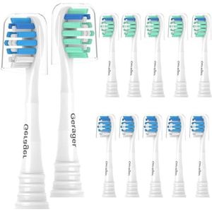 GERAGER Vervangende tandenborstelkoppen voor Philips Sonicare elektrische tandenborstel, vervangende opzetborstel compatibel met Phillips Sonicare-tandenborstel, 12 stuks, navullingen