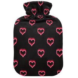 LI ZHI XIN PVC warmwaterkruik met fluwelen deksel 1L 2L kleine middelgrote hartvormige patronen