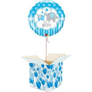 Helium Ballon Hart gevuld met helium - Geboorte - Cadeauverpakking - It's a Boy! - Folieballon - Helium ballonnen geboorte - Gender Reveal