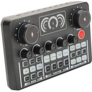 Saluaqui Geavanceerde Geluidsreductie Live Sound Card 5.0 Mini Mixer Board voor Karaoke, Gaming en Live Streaming - Portable Recording Sound Card voor Podcasts en Muziek