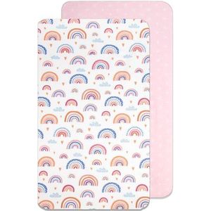 Lovely Hippo Hoeslaken 2 Stucks 80x160 cm 100% Puur Katoen | 2-Pack 80x160 cm | Compatibel met hutbed 80x160 cm | Gemaakt in Europa (Regenboog, 80 x 160 cm)