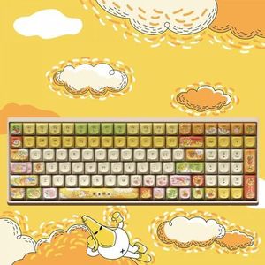 QPSJXN Mechanisch toetsenbord, touchscreen, personaliseerbaar, drievoudige modus, 100/68, 2,4 g, bekabeld, MX Red Swap Swap, compatibel met gamers, toetsenbord (100 toetsenbord-6)