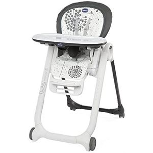 Chicco Dandelion Polly Progres5 Hoge stoel, kan worden omgezet in babywip en zitverhoging voor baby's, verstelbaar van geboorte tot 3 jaar (15 kg), met 4 wielen, compacte sluiting
