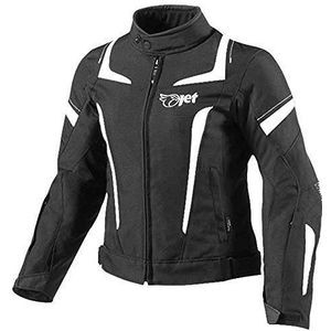 Jet Motorfiets Motorjas Vrouwen Dames Zomer Winter Gepantserde Textiel Waterdichte ELEKTRA, Wit, L