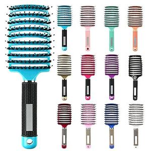 My Sensory Space Ontwarrende Haarborstel, Magische Borstel Ontklitter, Detangler Bristle Nylon Haarborstel, Gebogen en Geventileerde Ontwarrende Haarborstel (Kleur: Blauw)