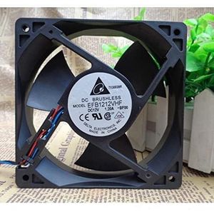LMNCBVYA 3-draads axiale ventilator voor servers -, geluidsarm, 4400 RPM, 13,9 CFM EFB1212VHF 12cm DC 12V 1,20A