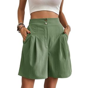 Baggy short met wijde pijpen zu-5549, Groen, XL