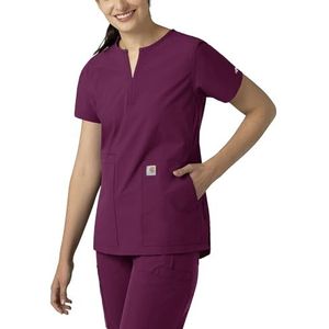 Carhartt Scrubs C12213 Dames Force Modern Fit Notch Neck Tuniek Top - XX-Large - Wijn