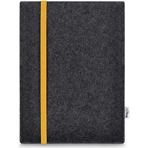 Stilbag Hoes voor Apple iPad Pro 11 (2020) (11-inch, 2e generatie) | Etui Case van Merino wolvilt | Model Leon in antraciet/geel | Tablet beschermhoes Made in Germany