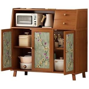 Sideboard，credenza storage Cabinet,imitation solid wood sideboard, storage cabinet, living room storage cabinet, tea cabinet(Brown,68 * 32 * 95cm/26.77 * 12.6 * 37.4in)