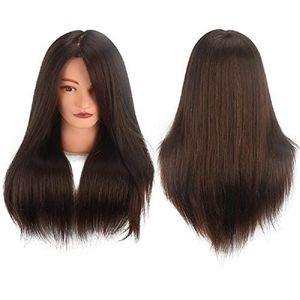 Kappershoofden - Bruin - 18 inch - 100% Echt Menselijk Haar - Training Hoofd - Lange Haar
