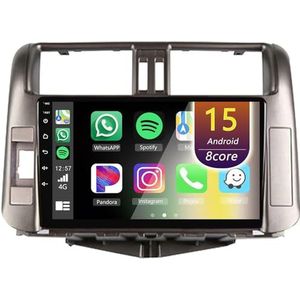Android Radio voor Toyota Prado 2009-2013, 9 inch Touchscreen Autoradio met Wireless CarPlay Android Auto Bluetooth WIFI(8Core(6+128GB))
