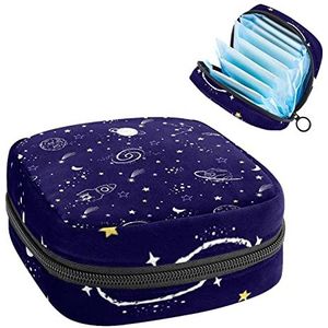 Maandverband Opbergtas, Periode Kit Bag voor school, Menstruatiekopzakje, Maandverband Pads Organizer Bag, Sterrenbeelden Zodiac Planet and Star