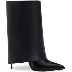 Wintermerk Dames zwarte enkelbroek Laarzen Street Style Elegante fijne hak Grote maat schoenen 42 43 (Color : Black, Size : 35)