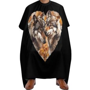 Kapperscape Verliefd Wolven Kapmantel Geschikt Barber Cape Verstelbare Haar Salon Cape Voor Kappers Volwassen Huishouden 140 x 168 cm