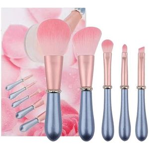 MQPALZKD 5-delige make-upborstelset Roze geschenkdoosset Multifunctioneel make-upgereedschap