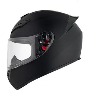 Full Face Motorhelm met Dubbele Achtervleugels DOT Gecertificeerd - Lichtgewicht en Duurzame Volwassen Motorfiets Straat Fietshelm (Gele lijnen, M)(Semi-black,X-Large)
