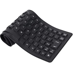 Waterdicht Siliconen Toetsenbord, Opvouwbaar Flexibel USB Mute Gaming-toetsenbord, 85 Toetsen, Oprolbaar Stil Zacht, Bedraad voor Pc (Zwart)