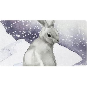 VAPOKF Winter sneeuw dier konijn keuken mat, antislip wasbaar vloertapijt, absorberende keuken matten loper tapijten voor keuken, hal, wasruimte