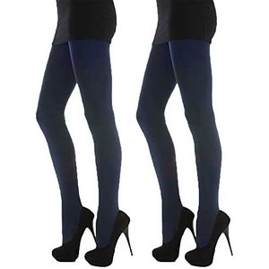 Dames 300 Denier Zachte Warm & Gezellige Fleece Thermische Panty, 2 Pack - Navy, XL