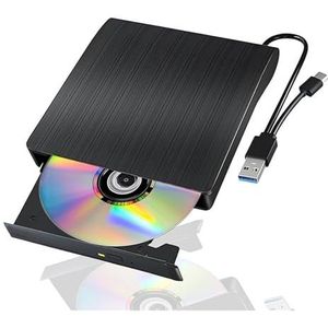 Externe CD/DVD-drive USB3.0 Type-C Draagbare Optische Drives For Laptop CD DVD-brander Lezer Schrijver(Black)