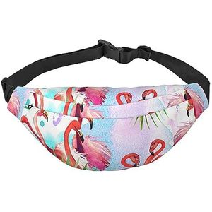 Heuptasje voor mannen en vrouwen, geschilderd flamingo-print, crossbody heuptas, grote crossbody borsttas voor sport, hardlopen, reizen, zwart, één maat, Zwart, Eén maat